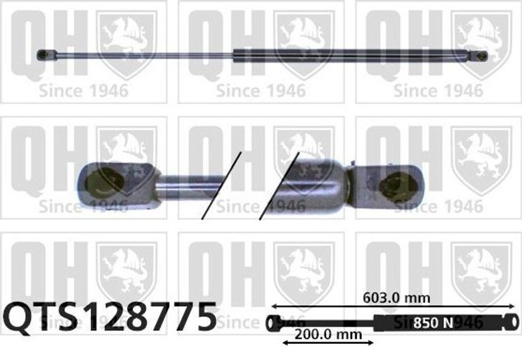 QUINTON HAZELL QTS128775 Gasfeder Heckklappendämpfer für FIAT STILO Multi Wagon (192) 603mm