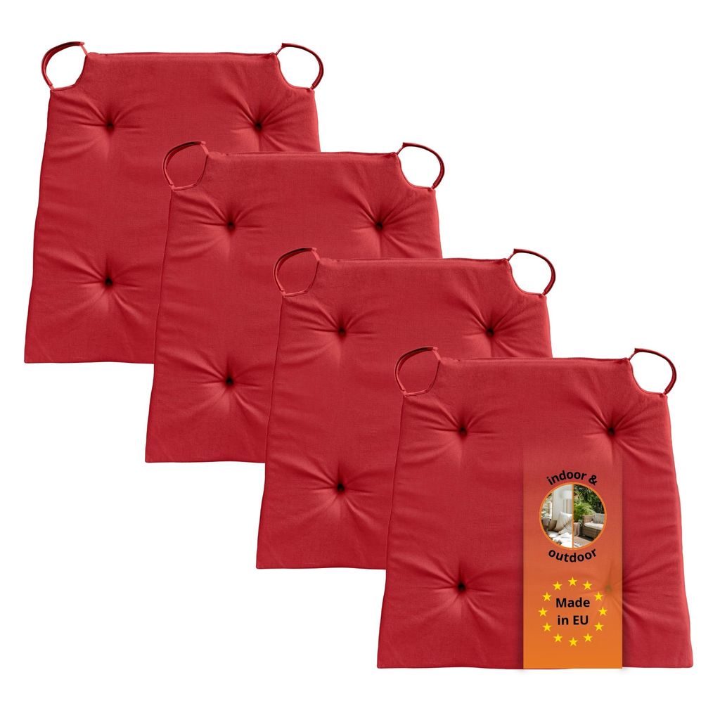 Set van 4 stoelkussens 42 x 40 cm, voor binnen en buiten, Productafbeelding 