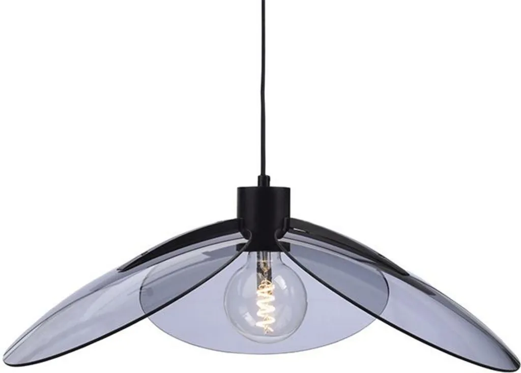 ACA Lighting Suspension Blossom EF21P158BS verre fumé noir D58cm