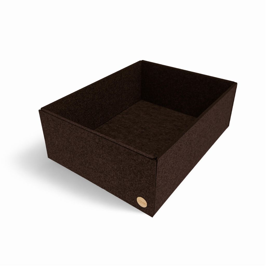 Aufbewahrungsbox CLEAN Filz 42 x 32 x 15 cm ohne Deckel in dunkelbraun meliert