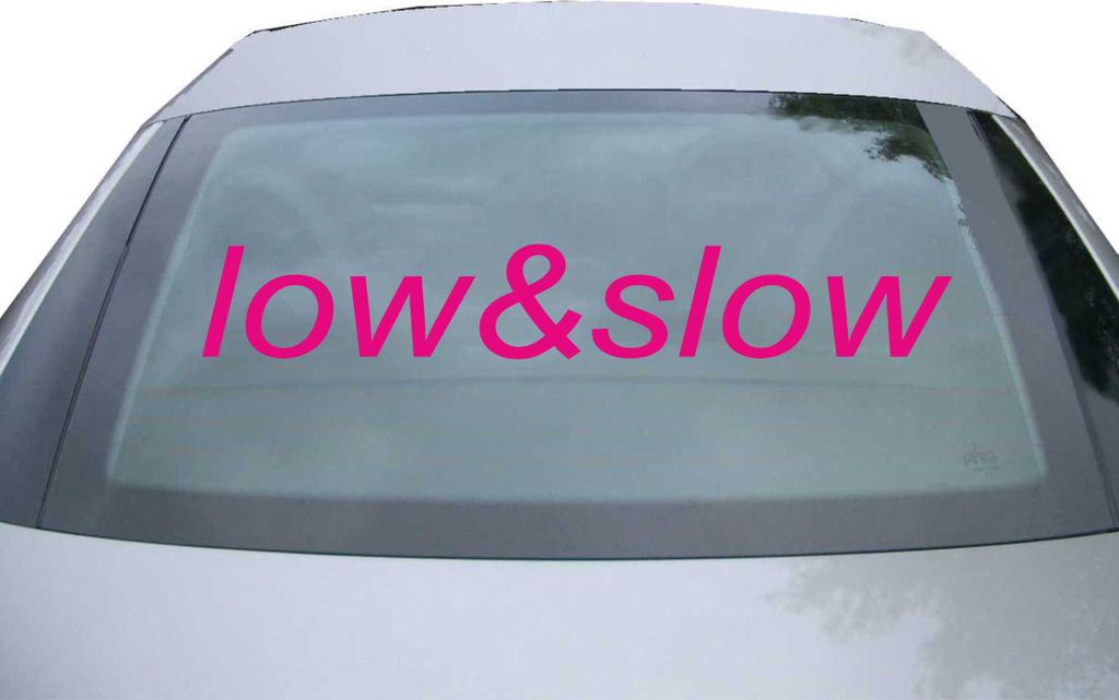Indigos UG - Aufkleber Heckscheibe & Motorklappe DE6227 - pink - 600x117 mm - low&slow - Auto Scheiben Fenster Heckklappe Tuning Racing JDM - Die cut