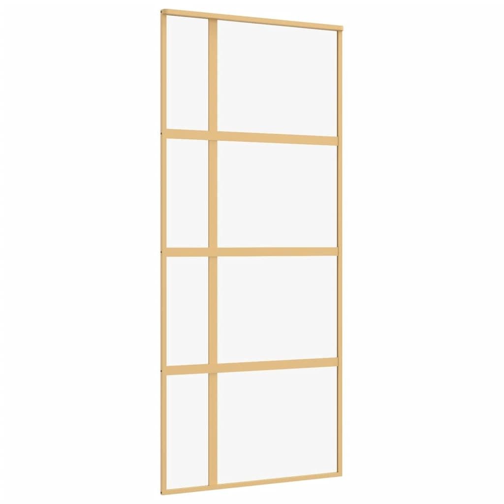 vidaXL Drzwi przesuwne Golden 90x205 cm ESG przezroczyste Zdjęcie produktu 
