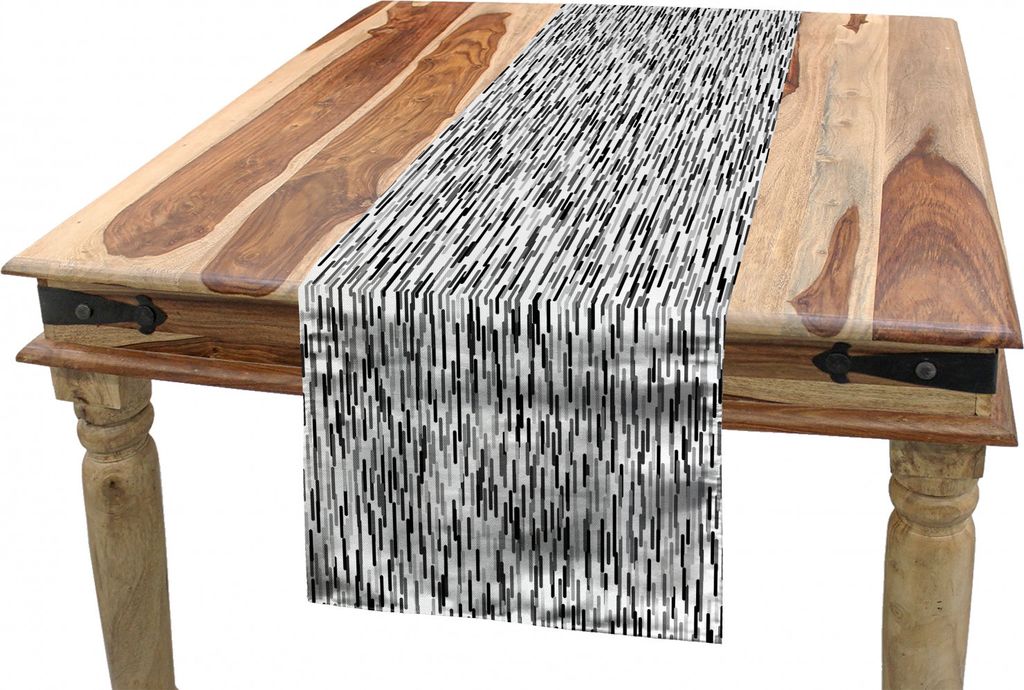 ABAKUHAUS Abstrakt Tischläufer, Scandinavian Graustufen, Esszimmer Küche Rechteckiger Dekorativer Tischläufer, 40 x 180 cm, Schwarz Weiß Grau