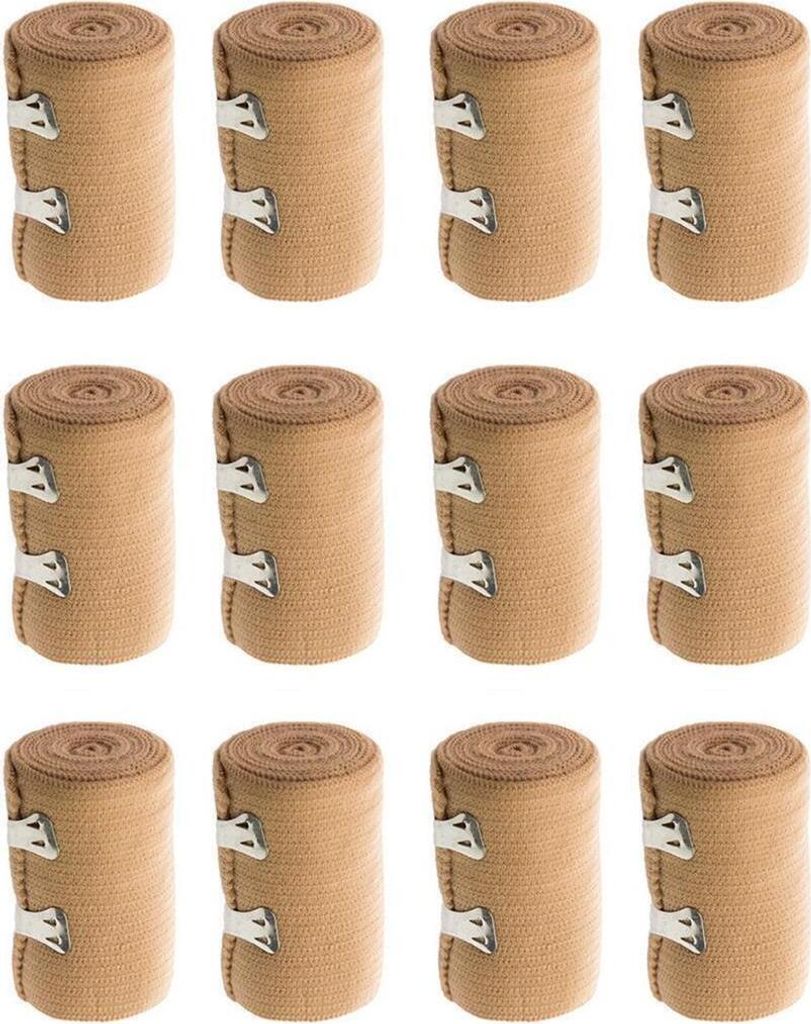 12 Stück Elastikbandagen 75x1150mm Beige – Flexibler Halt Produktbild 