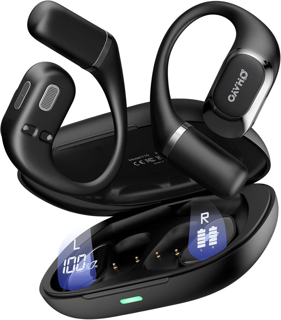 OHAYO Open Ear Kopfhörer Komfortabel, Bluetooth Kopfhörer Sport, 40h Wiedergabe, Fester Halt, Starker Bass, Kopfhörer Kabellos mit ENC Noise Can...