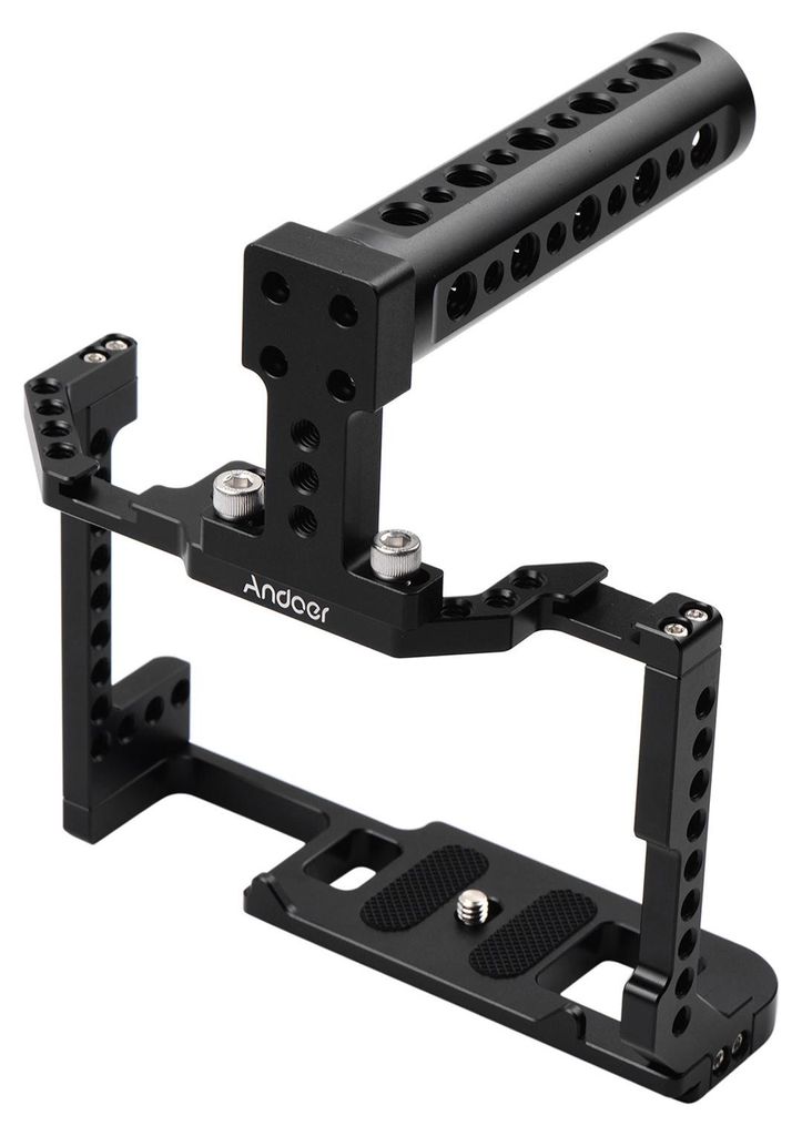 Andoer Camera Cage + Top Handle Kit Aluminiumlegierung mit doppelter Kaltschuhhalterung 1/4 Zoll Schraube Kompatibel mit Canon EOS 90D / 80D / 70D ...