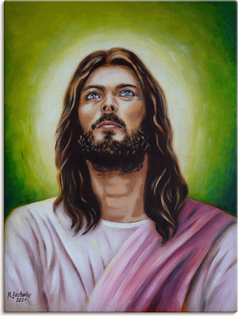 ARTland Leinwandbild Jesus Christus Porträt Größe: 60x80 cm