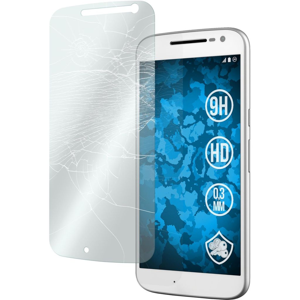 3er-Pack PhoneNatic Glas-Folie klar kompatibel mit Motorola Moto G4 - Panzerglas für Moto G4