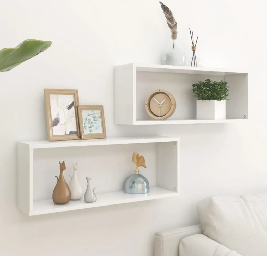 Scaffali Cubici Maison Exclusive Bianco | Set 2pz 60x23cm per Foto Gallery