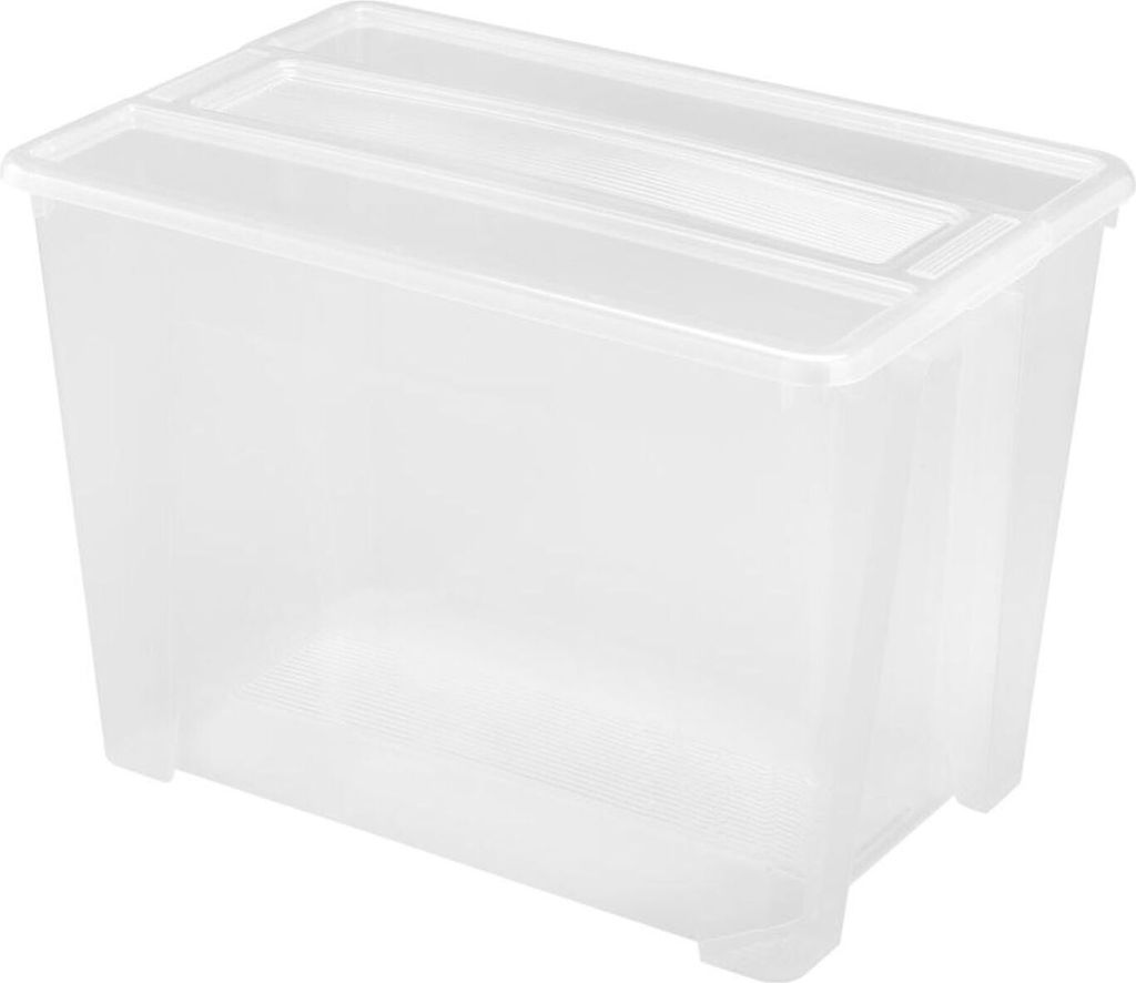 TEX Box 70L Aufbewahrungskiste Spielzeugkiste transparent mit Deckel 57x38x40cm