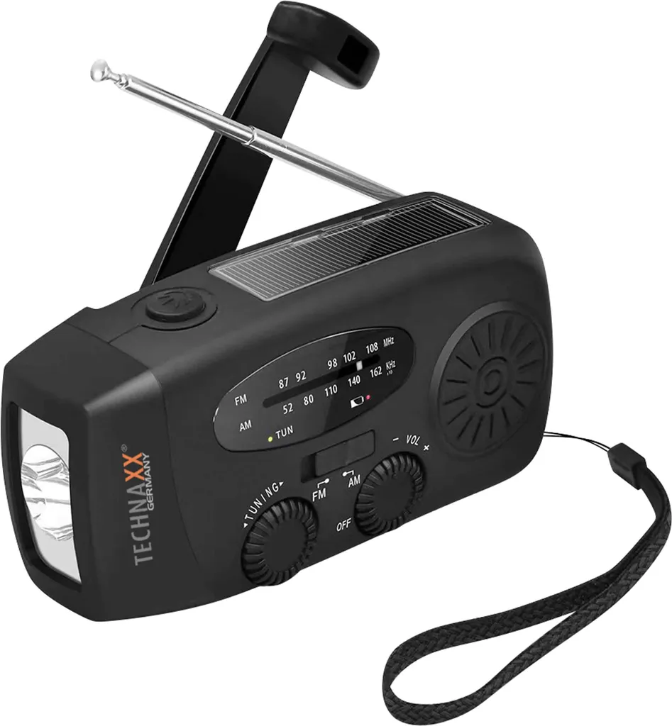 Radio de Secours Solaire et Dynamo Technaxx TX-238 avec Lampe LED Intégrée