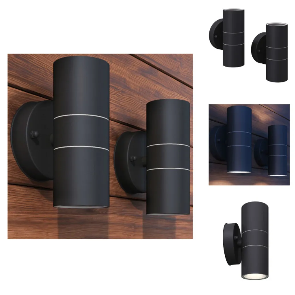 vidaXL Luci da Parete Esterni LED Acciaio Inox 2 pz - Design Up/Down