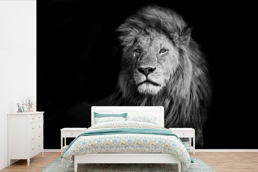 MuchoWow Fototapete für Wohnzimmer oder Schlafzimmer Wandtapete Vinyl Motivtapete Tiere - Spiel - Porträt - 420x280 cm - Zimmer für Kinder