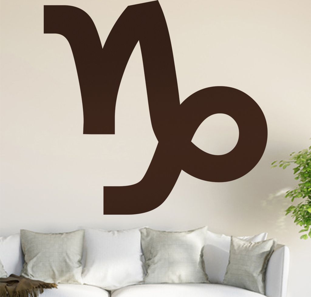 Sternzeichen: Steinbock Wandtattoo in 6 Größen - Wandaufkleber Wall Sticker - Dekoration, Küche, Wohnzimmer, Schlafzimmer, Badezimmer