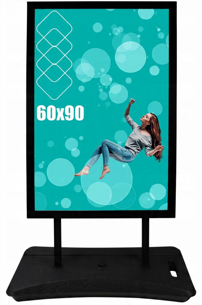 Kundenstopper 60 x 90 cm Schwarz mit Wasserfuß doppelseitig Werbeaufsteller Gehwegaufsteller Plakatständer Werbeständer