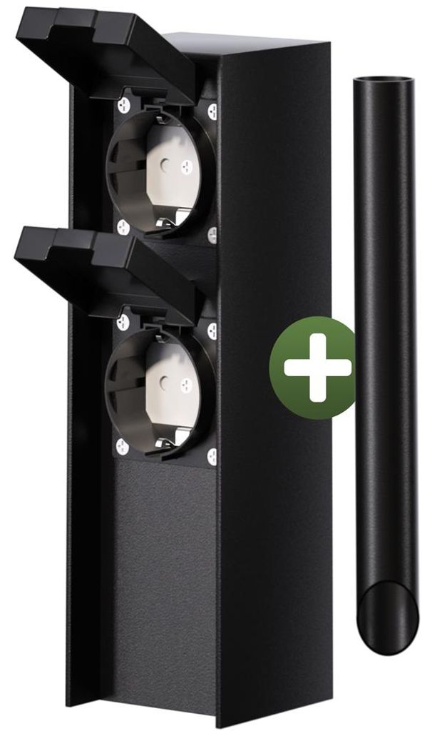MONZANA® Gartensteckdose 2fach IP44 Metallspieß Garten Produktbild 