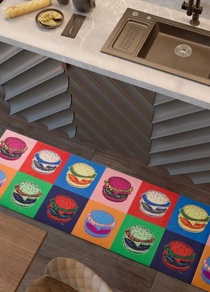 ATTICGO Küchenteppich RICCI Burger-entwürfe in Mehrfarbig, 52x200 cm
