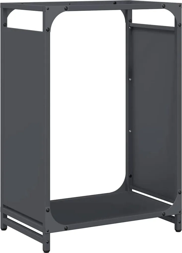vidaXL Porta Legna Antracite 44x28x65 cm Acciaio Laminato a Freddo