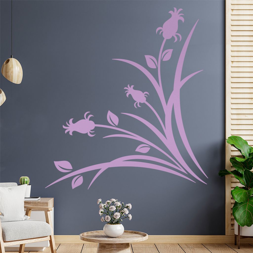 Ornamente - Blumen - Blüten Wandtattoo in 6 Größen - Wandaufkleber Wall Sticker - Dekoration, Küche, Wohnzimmer, Schlafzimmer, Badezimmer