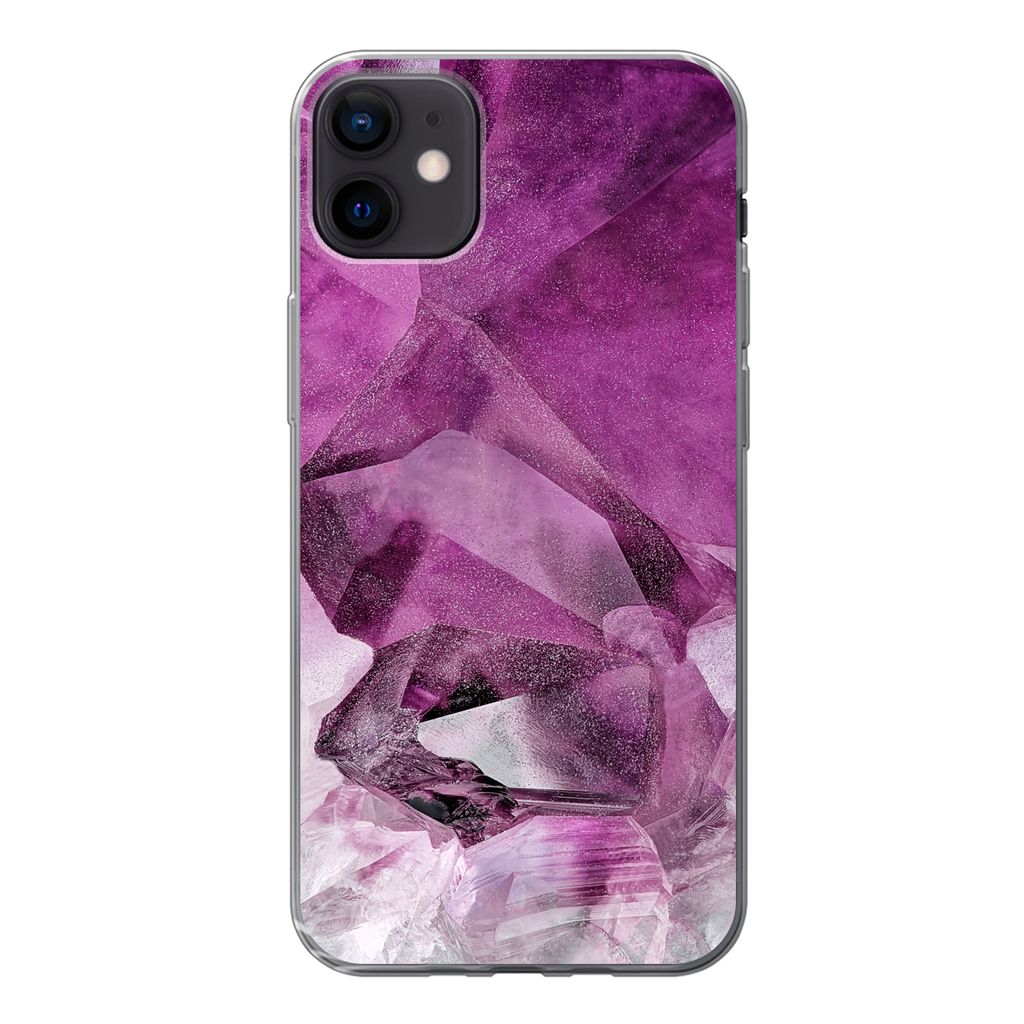 MuchoWow Handyhülle Schutzhülle Hülle für iPhone 12 mini Kristall - Naturstein - Luxus Silikon Softcase Handy Hülle - Bild