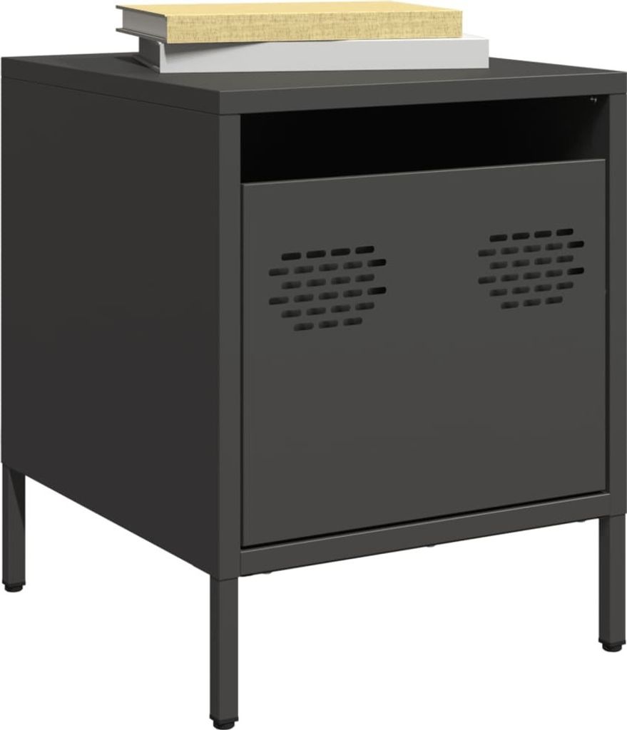 vidaXL Nachttisch Schwarz 35x39x43,5 cm Stahl