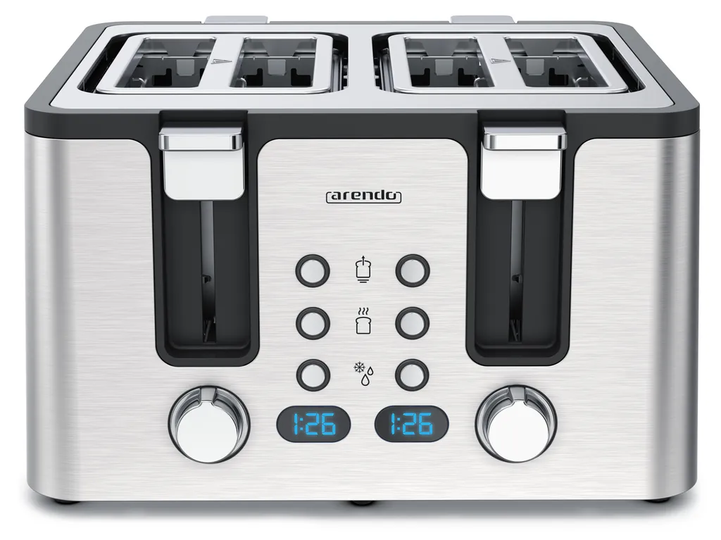 Arendo Tostapane Automatico 1750W Acciaio Inox | Efficienza 4 Fette