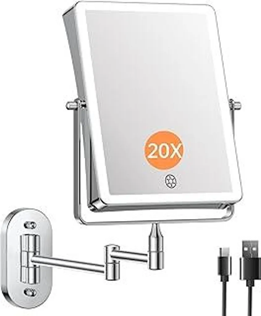 Specchio Cosmetico Ingranditore 20X Famihomii LED - Make-up Impeccabile