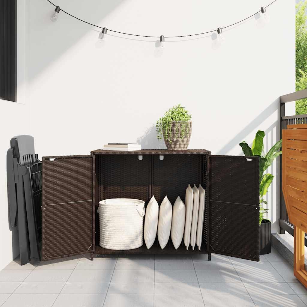 vidaXL Zahradní skříňka hnědá 83x45x76 cm polyratan Obrázek produktu 