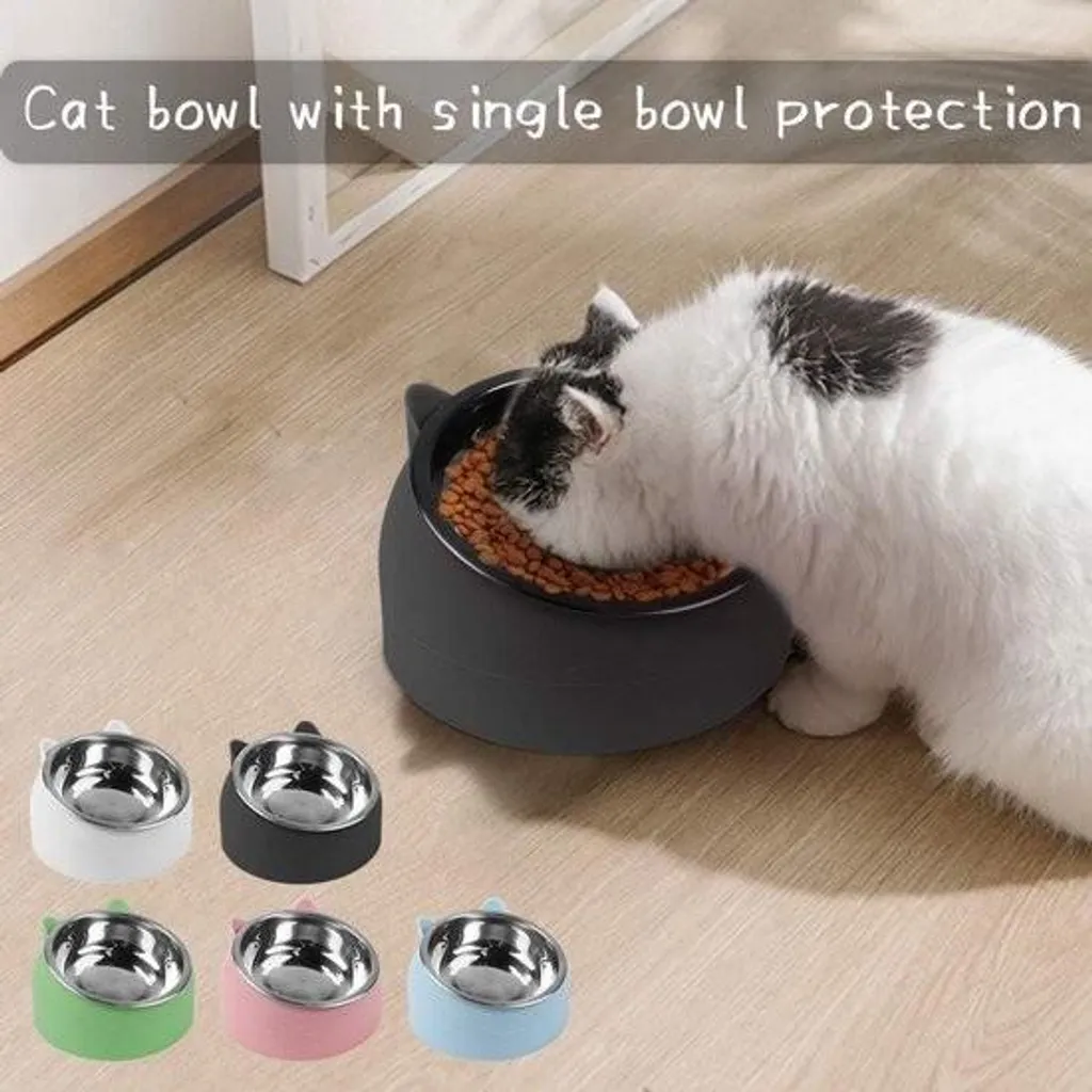 Gamelle Chat Inox 200 ml avec Plateau Incliné 15° et Bol Amovible