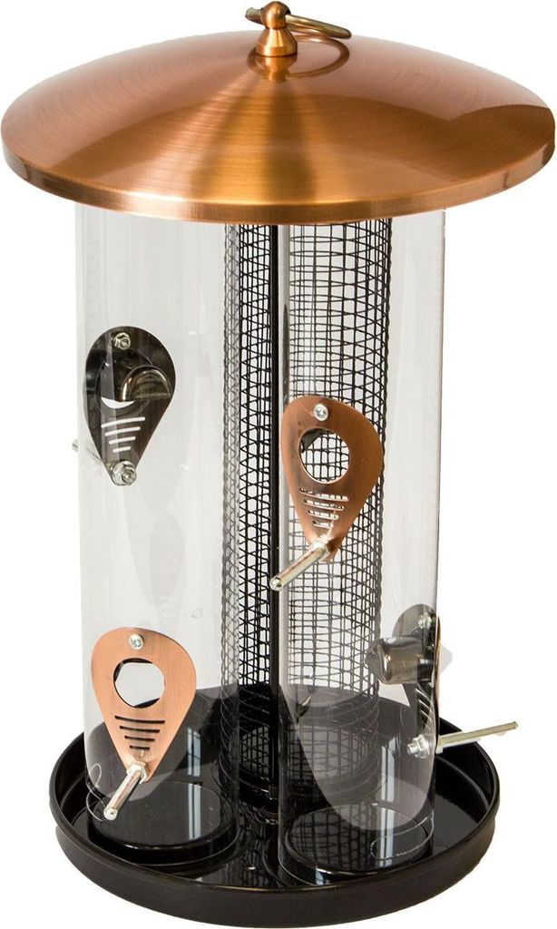 Vogelfuttersäule TRIO, Kupfer, Futtersäule für Wildvögel Produktbild 