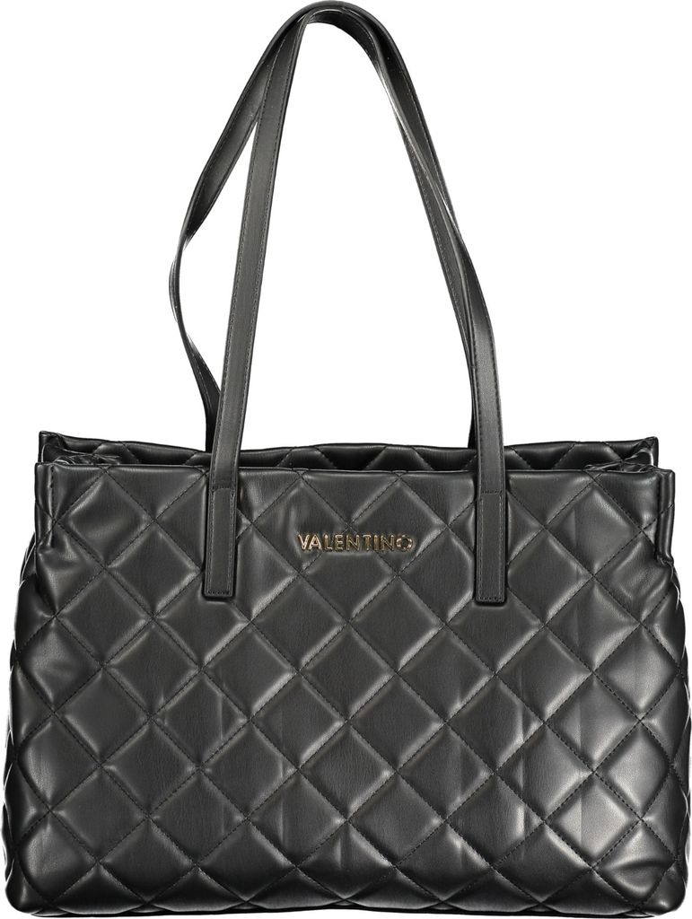 Elegante schwarze Schultertasche mit Laptopfach und Produktbild 