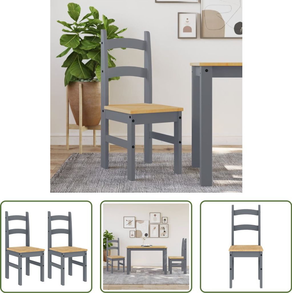 The Living Store Essstühle 2 Stk. Grau 40x46x99 cm Produktbild 