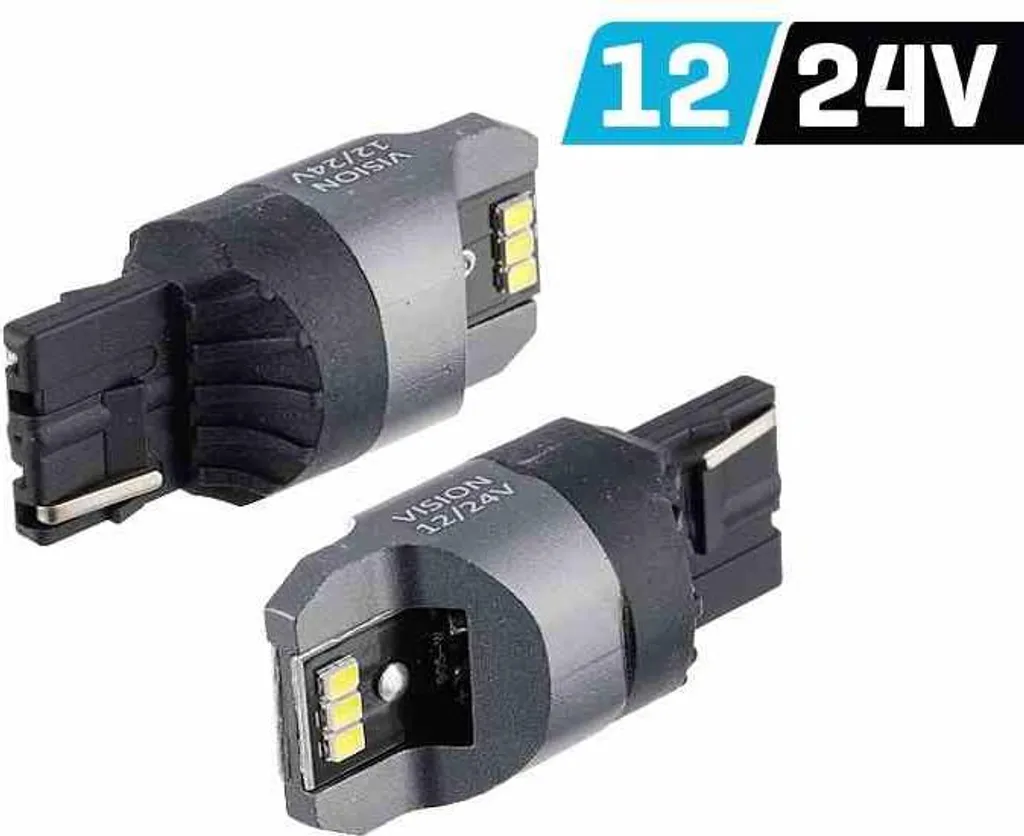 VISION W21W (T20d) 12/24V lampadina 6x 3020 SMD LED, non polare, CANBUS, bianco, 2 pz.