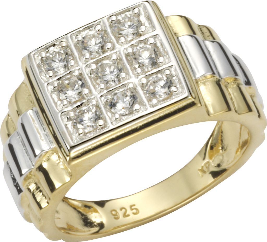 F Ring 925/- Sterling Silber mehrfarbig 018 (57,0) Zirkonia weiß 360270360