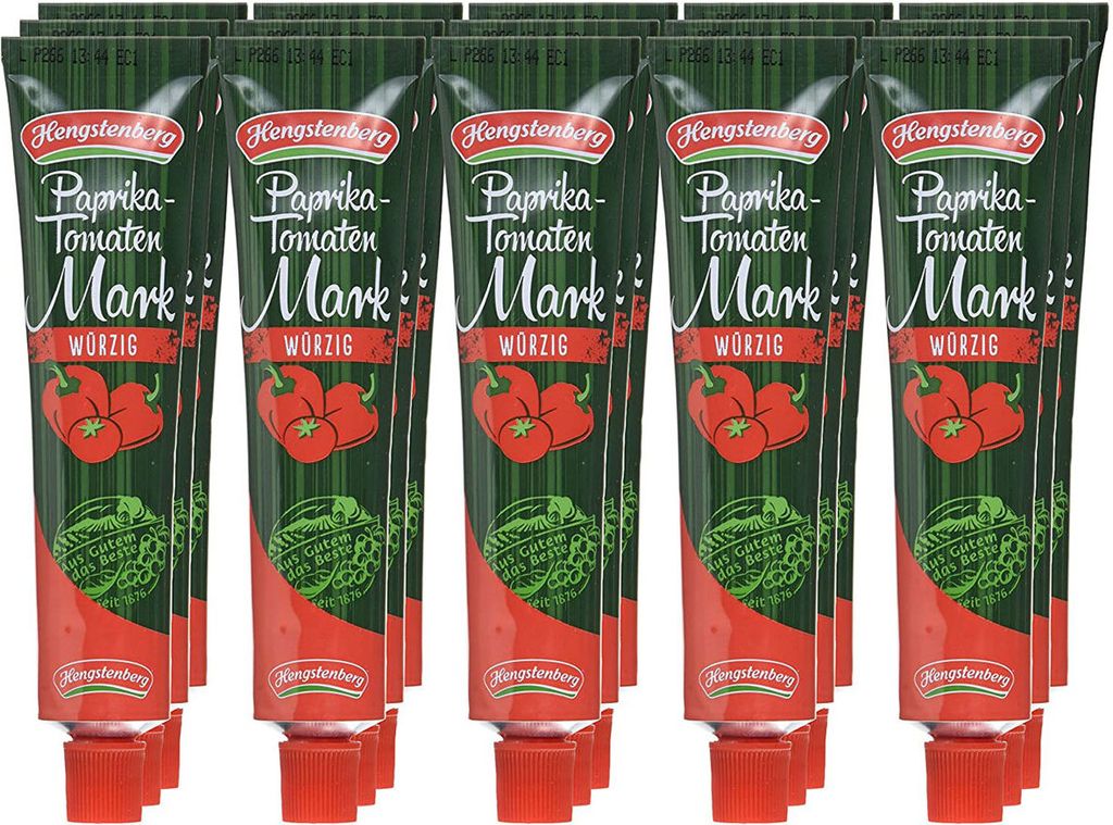 Hengstenberg Paprika Tomatenmark Wuerzig in der Tube 100g 15er Pack