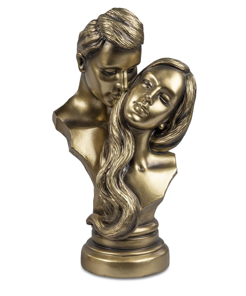 Formano Deko Skulptur Büste Paar aus Kunststein antikfarbener 34cm