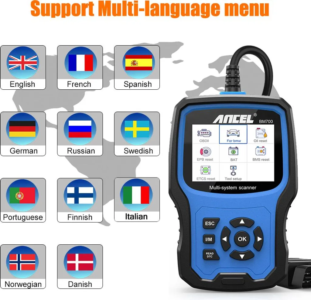 Scanner OBD2 Multi-système avec Réinitialisation EPB SAS et Airbag - 5
