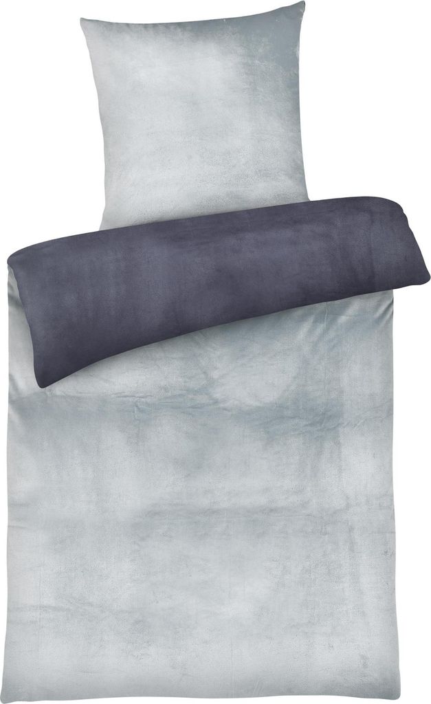 Cashmere Touch Bettwäsche 135x200 cm Winter Wendebettwäsche Anthrazit Silber