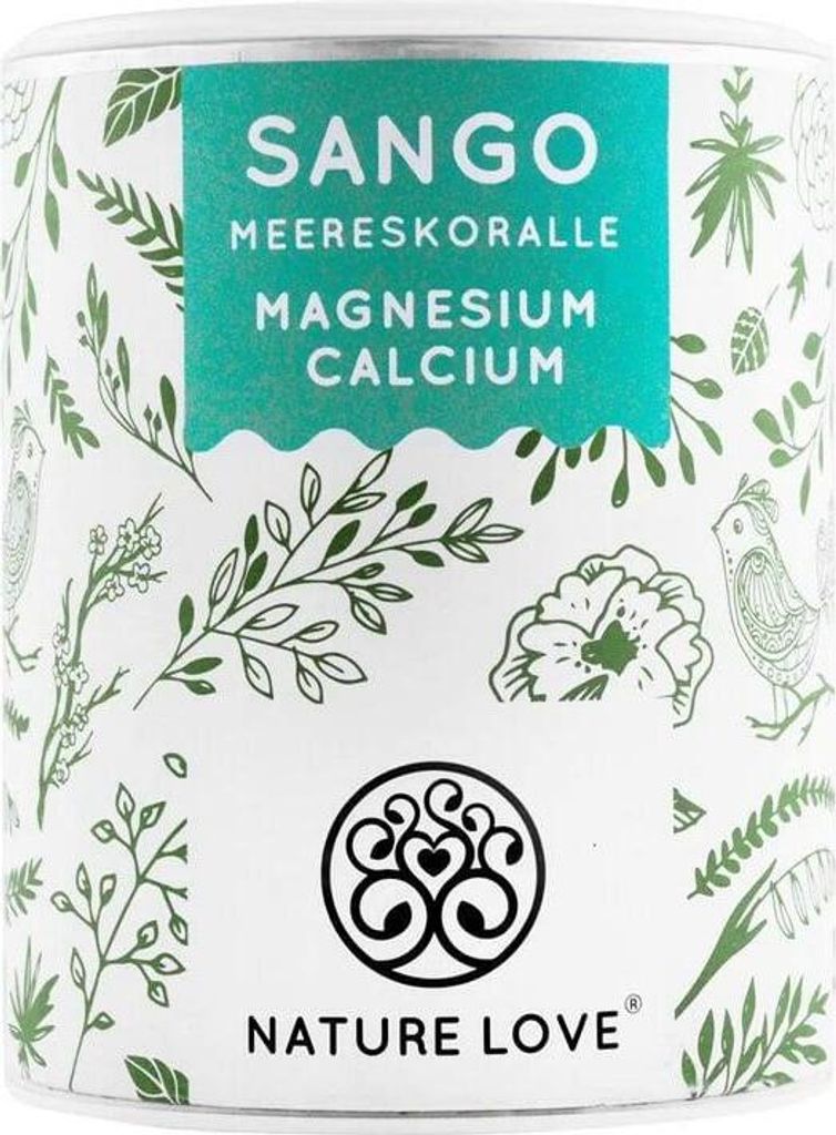 Nature Love Sango Meereskoralle Pulver | 250g | natürliche Quelle für Calcium und Magnesium | im körpereigenen Verhältnis von 2:1 | hochdosiert