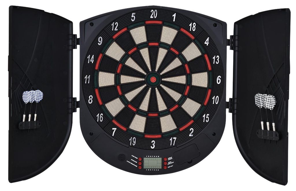 Homcom Elektrische dartbordset met 6 darts, zwart + oranje, Productafbeelding 