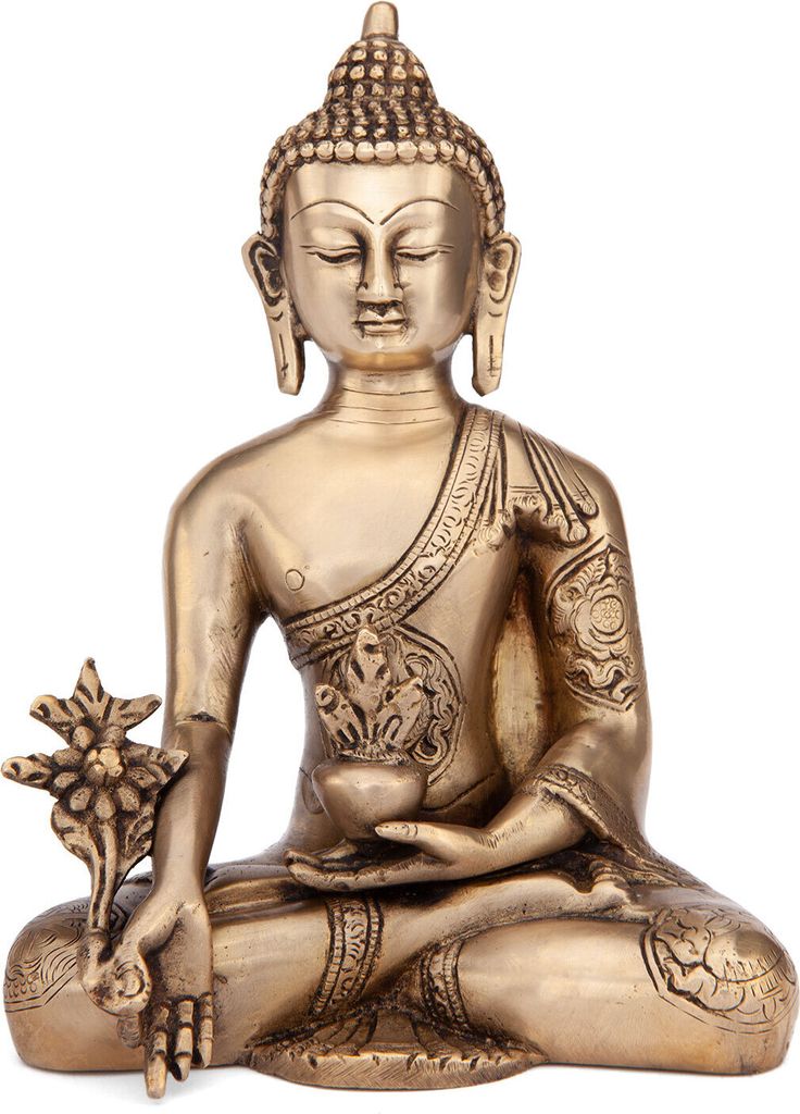 Buddha Statue, Messing, ca. 18 cm
