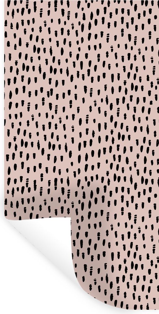 MuchoWow Wandtattoo Wandsticker Wandaufkleber Polka dots - Rosa - Schwarz 20x40 cm Selbstklebend und Repositionierbar - Selbstklebend - Fototapeten