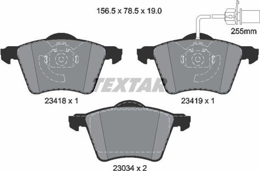 TEXTAR 2341801 Bremsbelagsatz, Scheibenbremse OE 7M3698151B kompatibel mit Sharan, Alhambra, Galaxy