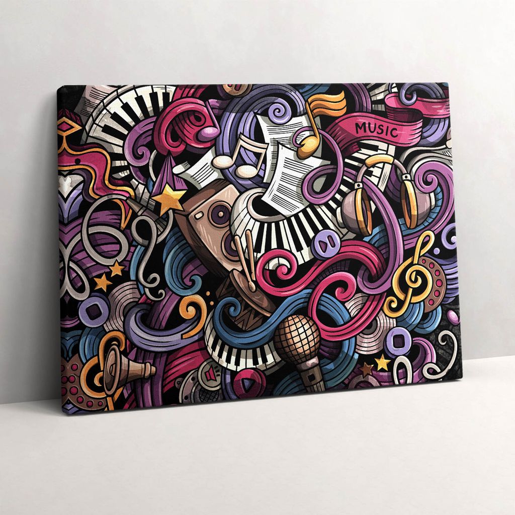 Musikinstrumente – Leinwandbild Wandbild – 80x60 cm – Leinwandbilder – Wandbilder – Schlafzimmer – Flur