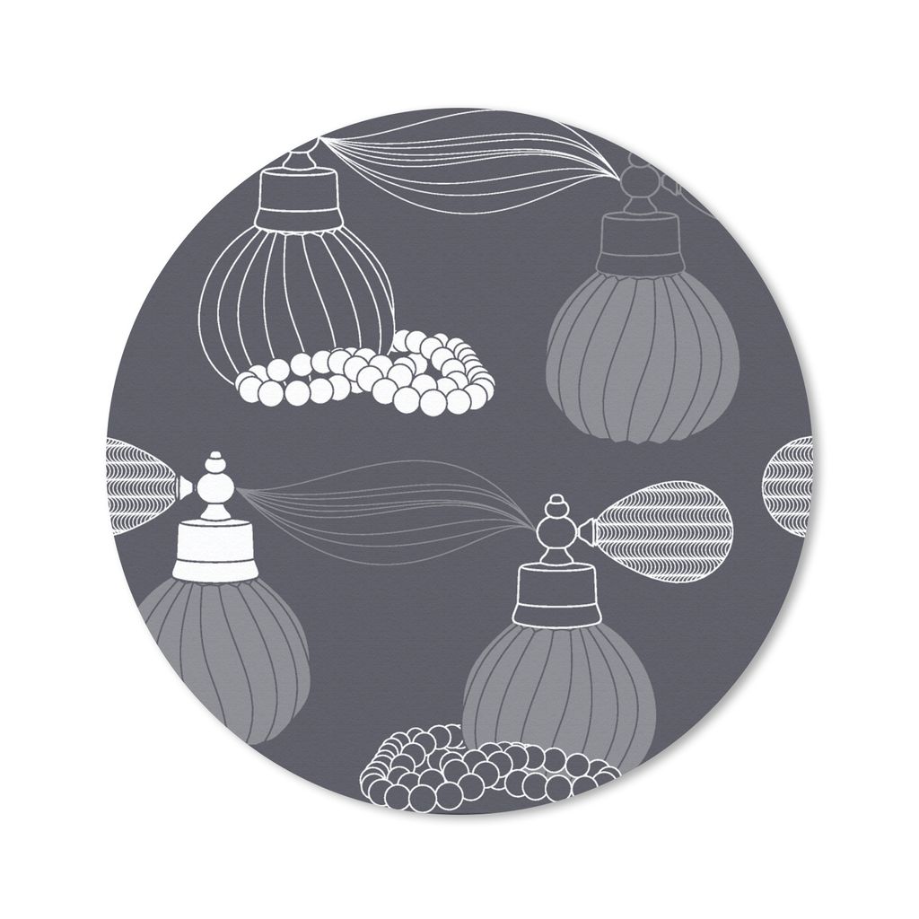 MuchoWow Mauspad Mousepad Parfüm - Halskette - Design 40x40 cm - Mousepads - Maus Mat - Pad - Mausunterlage - Schreibtisch Accessoires