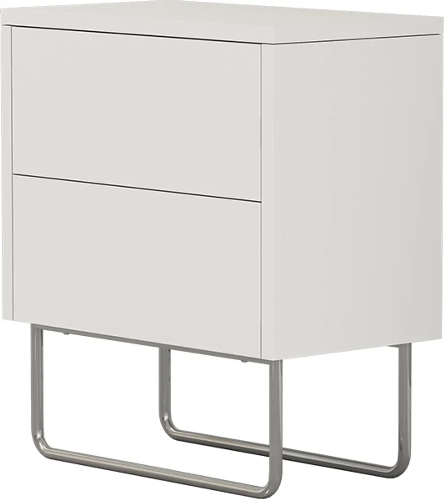 Table de Chevet Vicco Calvin Blanche 45x50cm : Gain de Place Garanti