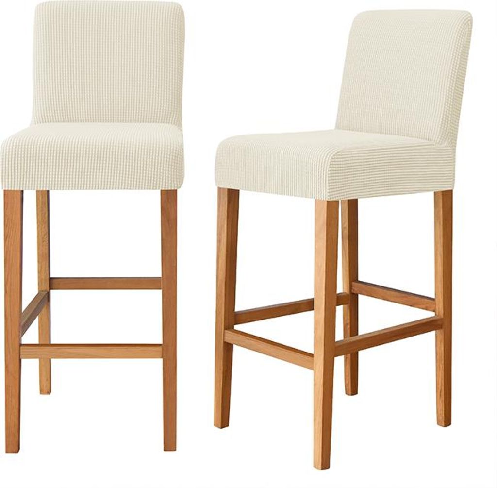 Jacquard-Barstuhlbezug in Creme – Formstabil und Produktbild 