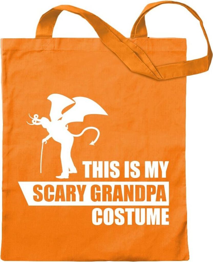 Kiwistar - Baumwolltasche - mandarin - My Scary Grandpa Costume - Tragetasche Stoffbeutel Umhängetasche Langer Henkel