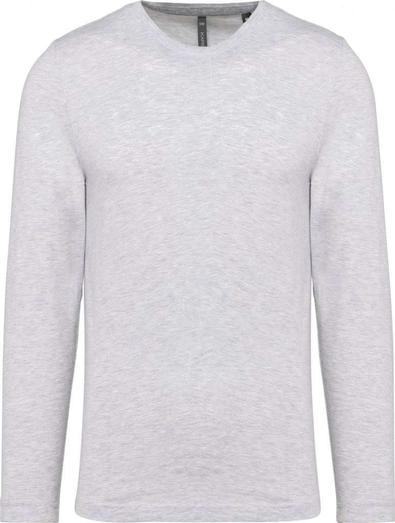Kariban Herren Langarmshirt Longsleeve Long Sleeve T-Shirt Baumwolle, Größe:XL, Farbe:Ash Heather