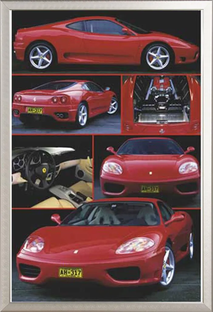 Poster Ferrari 360 Modena : Cadre Shinsuke Aluminium et Vitre Acrylique